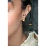 گوشواره طلا میخی گره سه رنگ M E52