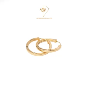 گوشواره طلا حلقه ای سه تراش E25