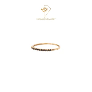 انگشتر طلا مینیمال نگیندار مشکی R136