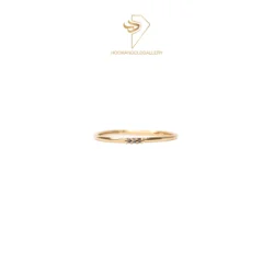 انگشتر طلا مینیمال 3 نگین خاکستری R138