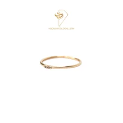 انگشتر طلا مینیمال 3 نگین خاکستری R138