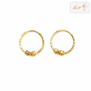 گوشواره طلا حلقه ای البرنادو تراشدار مینی E120