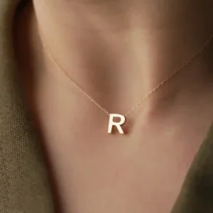 پلاک طلا حرف سه بعدی R L8