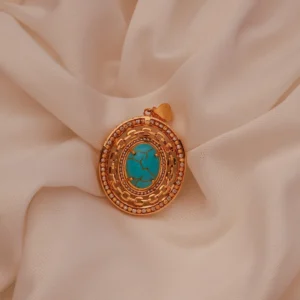 پلاک طلا فیروزه M434