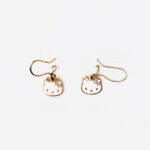 گوشواره طلا آویز کیتی بچگانه E497