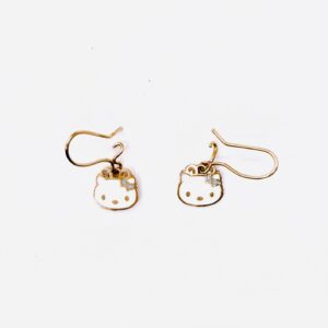 گوشواره طلا آویز کیتی بچگانه E497