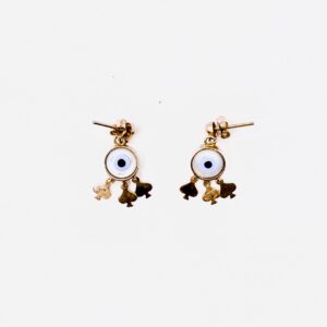 گوشواره طلا میخی چشم نظر E495
