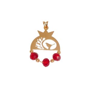 پلاک طلا انار طرح پرنده M510