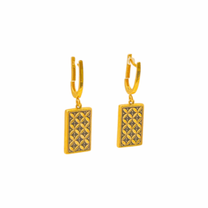 گوشواره طلا آویز سیاه قلم E413