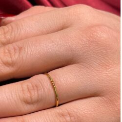 انگشتر طلا زنانه سه نگین نارنجی R765