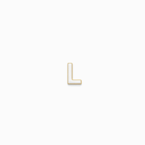 پلاک طلا حرف سه بعدی لاکی سفید L33