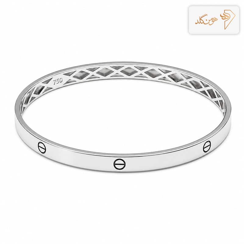 النگو طلا سایز3 کارتیه گرد سفید BA119