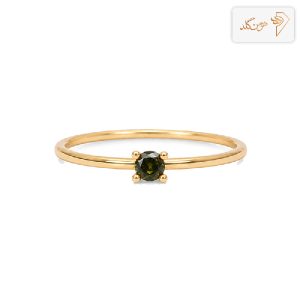 انگشتر طلا مینیمال تک نگین زیتونی R117