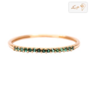 انگشتر طلا مینیمال نگیندار سبز روشن R137