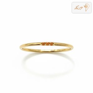 انگشتر طلا زنانه سه نگین نارنجی R765
