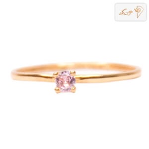 انگشتر طلا مینیمال تک نگین یاسی R120