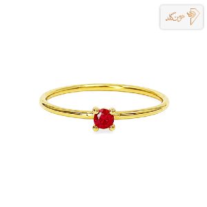 انگشتر طلا مینیمال تک نگین نارنجی R640