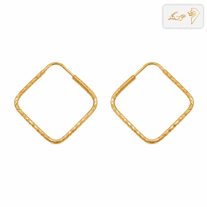 گوشواره طلا حلقه ای مربع بزرگ E613
