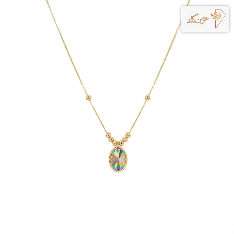 گردنبند طلا آویز طلوع رنگی CH637