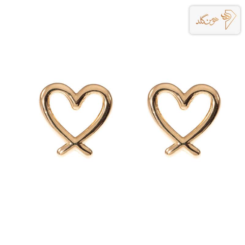گوشواره طلا میخی قلب فانتزی E176