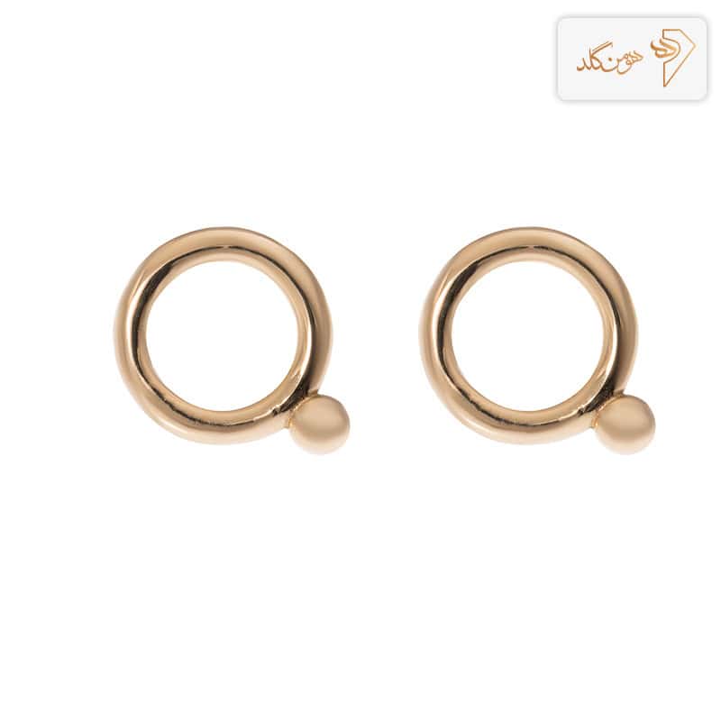 گوشواره طلا میخی دایره دنباله دار E188