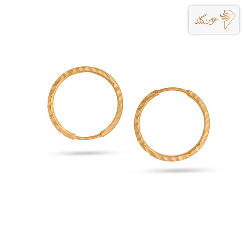 گوشواره طلا حلقه ای مثلث تراش سوپر E870