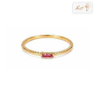 انگشتر طلا زنانه سه نگین سرخ R100