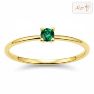 انگشتر طلا تک نگین سبز R762
