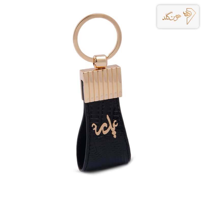 جاسوییچی طلا پلاک دار چرم پدر BC31