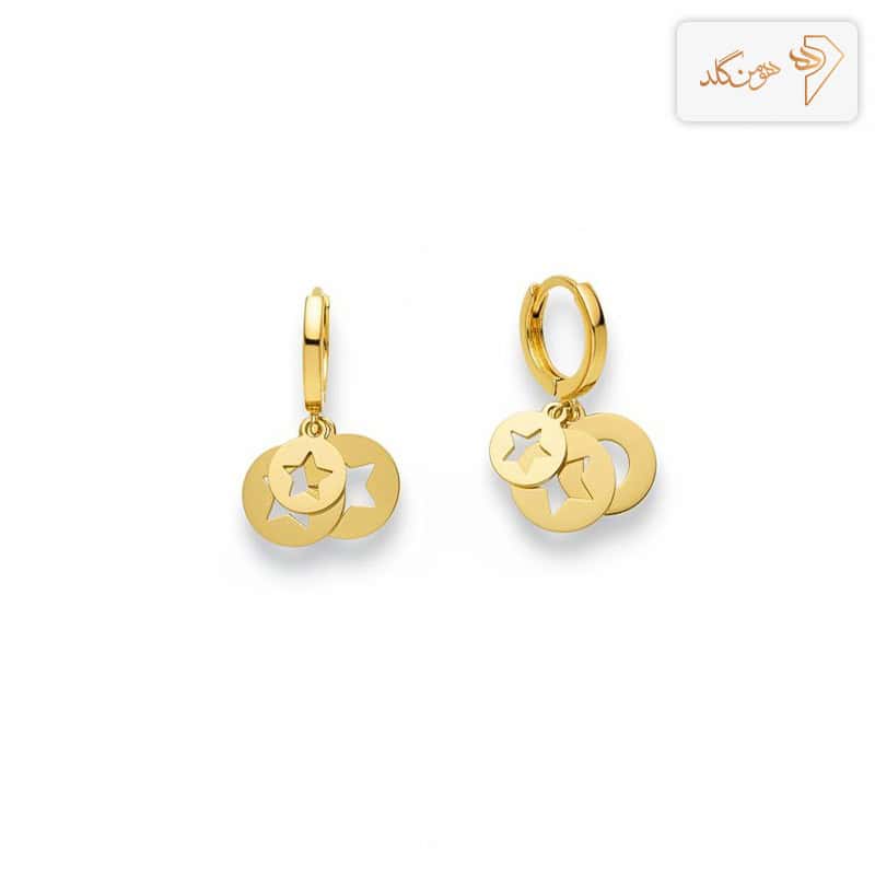 گوشواره طلا حلقه ای ستاره E623