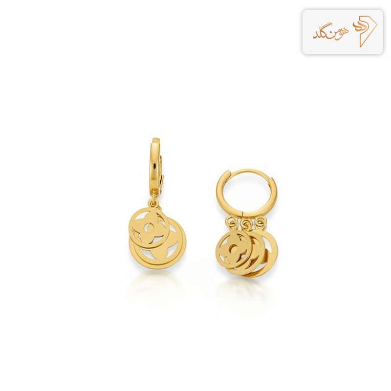 گوشواره طلا حلقه ای پولکی E626
