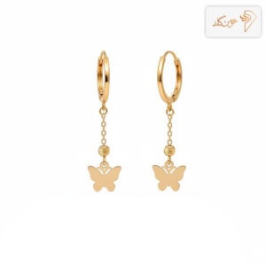 گوشواره طلا آویز پروانه E630