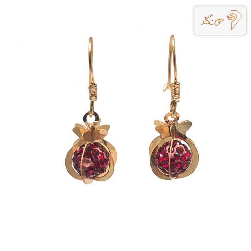 گوشواره طلا آویز انار E691