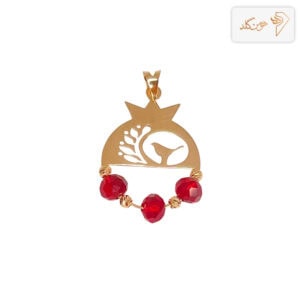پلاک طلا انار طرح پرنده M510
