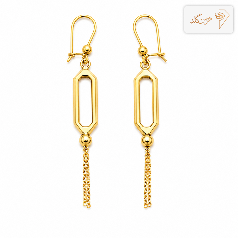گوشواره طلا آویز گلباز E774