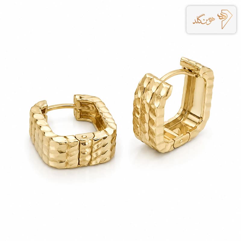 گوشواره طلا حلقه ای مربع E781