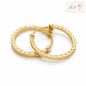 گوشواره طلا حلقه ای تراش تخت بزرگ E782