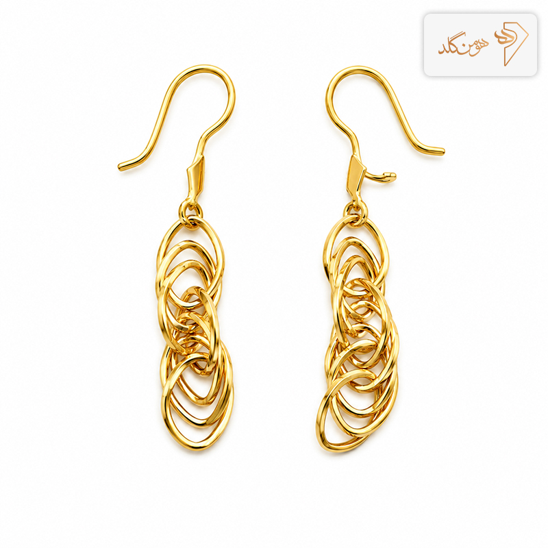 گوشواره طلا اویز سه پی یو E788
