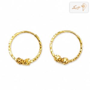 گوشواره طلا حلقه ای البرنادو تراشدار مینی E120