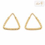 گوشواره طلا حلقه ای مثلث تراش E796
