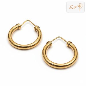گوشواره طلا آیینه ای حلقه ای متوسط E508