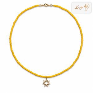 گردنبند طلا آویز مهره بافت خورشید CH665