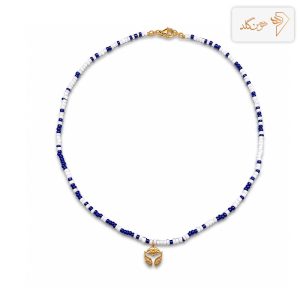 گردنبند طلا آویز مهره بافت دم وال گرد CH669