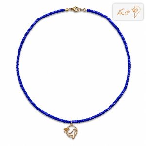 گردنبند طلا آویز مهره بافت دلفین CH670