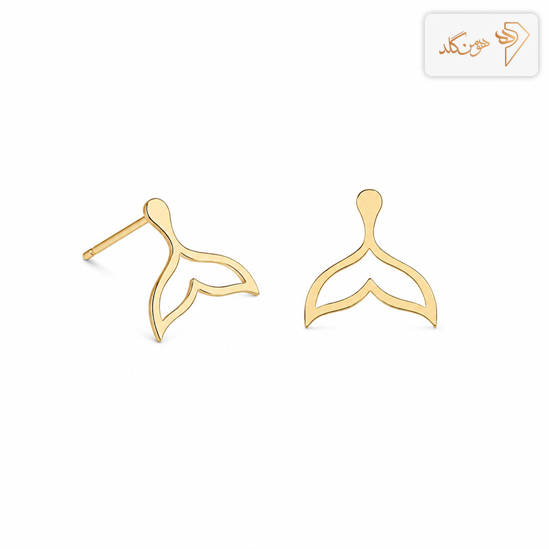 گوشواره طلا میخی دم وال E800