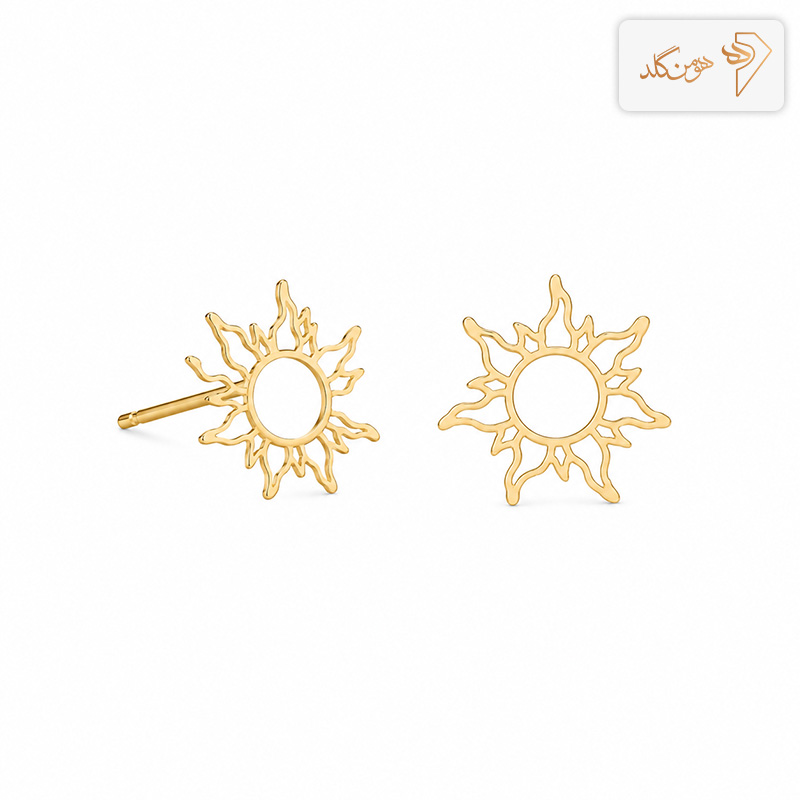 گوشواره طلا میخی خورشید E802