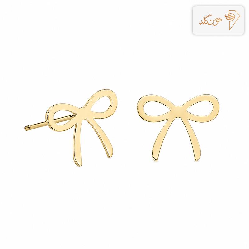 گوشواره طلا میخی پاپیون E804