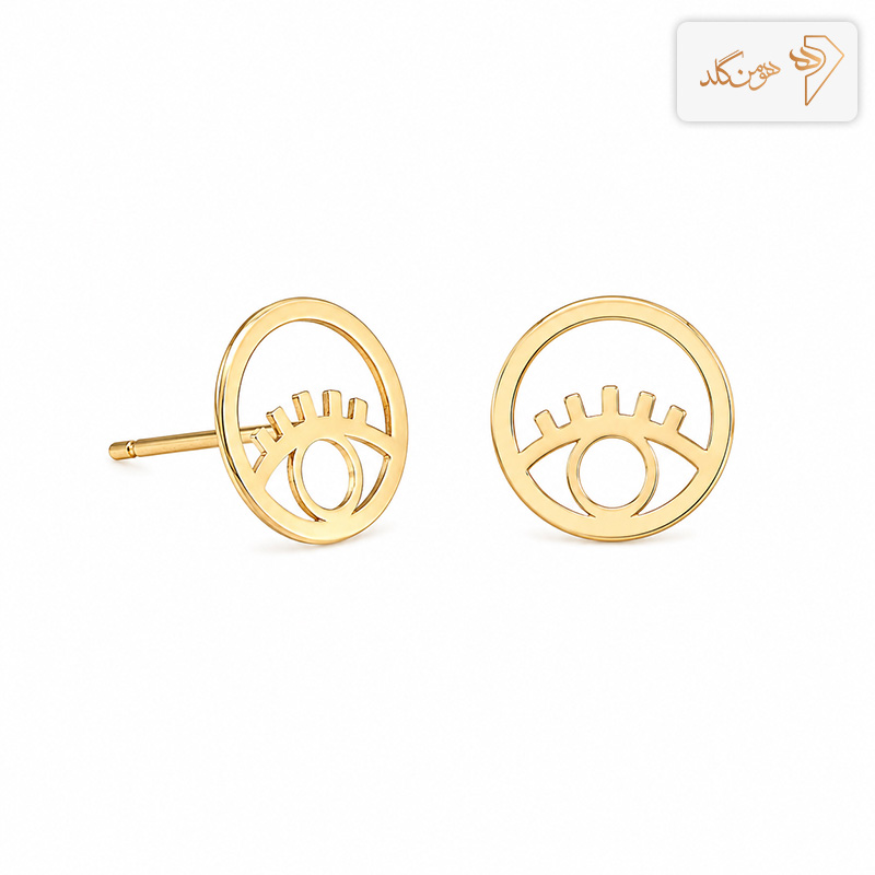 گوشواره طلا میخی چشم E807