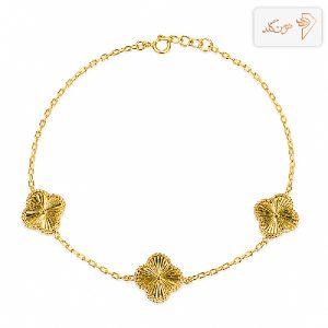 دستبند طلا ونکلیف سه گل B723