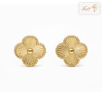 گوشواره طلا ونکلیف تراشدار توپی E140